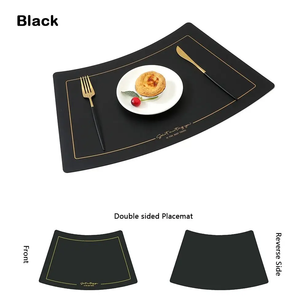 PU Leather Leather Placemat Chinese Style Oil Resistant Western Placemat Modern Design Heat-insulating Oil Proof Mat Home Decor
