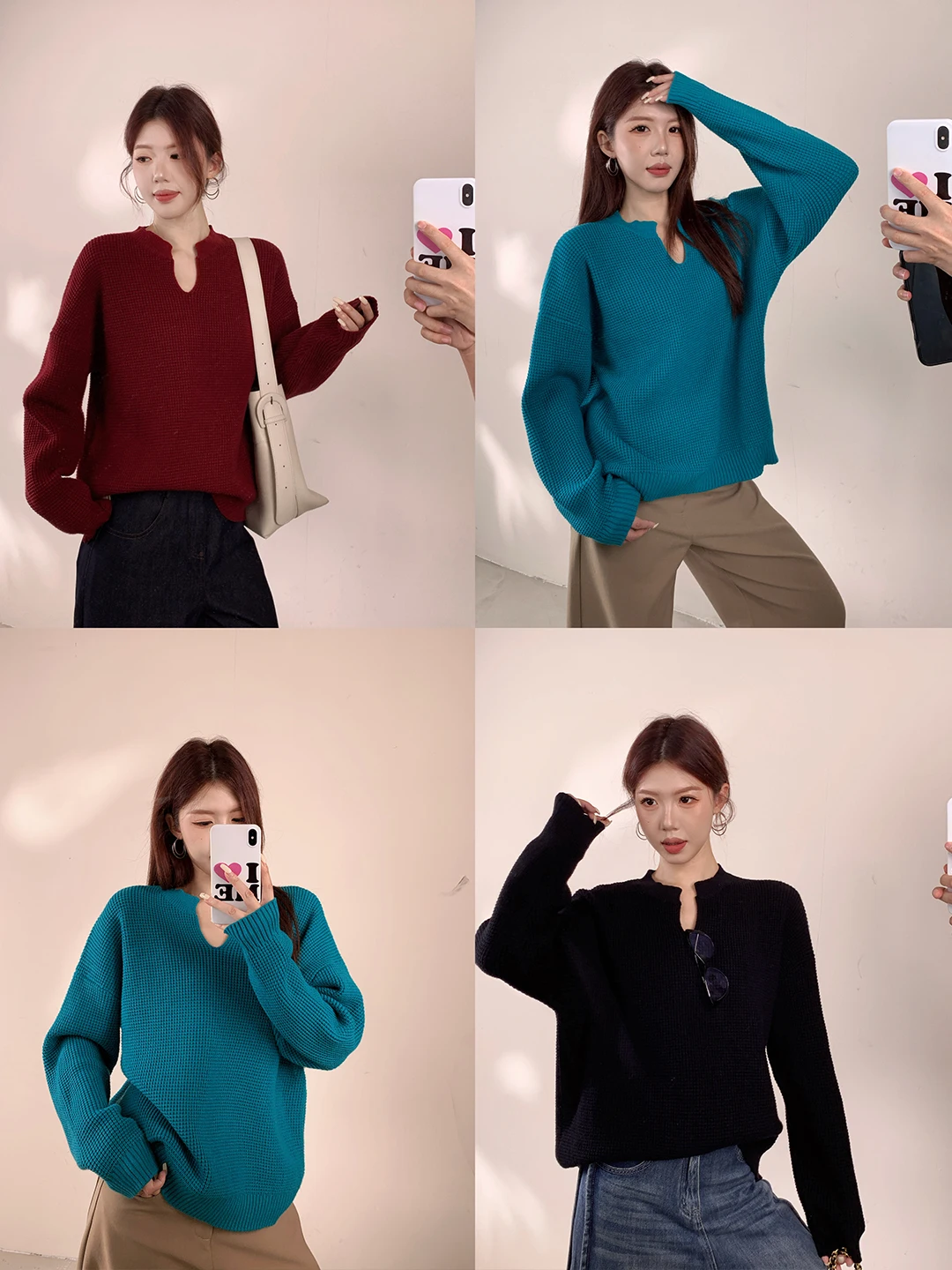 

Эффект похудения, сладкий и пикантный женский свитер с круглым вырезом, свободный вязаный свитер, осень-зима, новинка, MIMOSA...