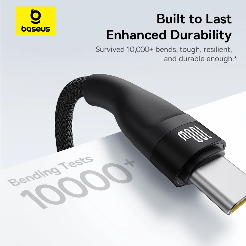 Baseus 고속 충전 케이블, USB C 타입 케이블, 맥북 에어 데이터 코드, 샤오미 원플러스용, 아이폰 15, 16 프로용, 3 인 1, 6A, 100W