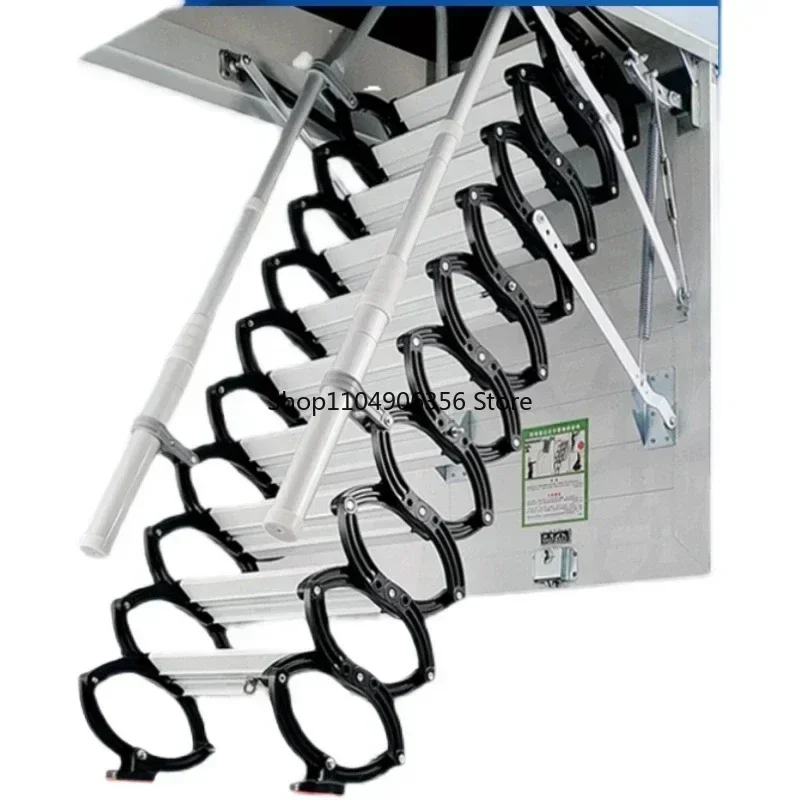 

HighQuality Attic telescopic stairs thickened household electric duplex villa lifting remote folding shrinkage ladder onsale