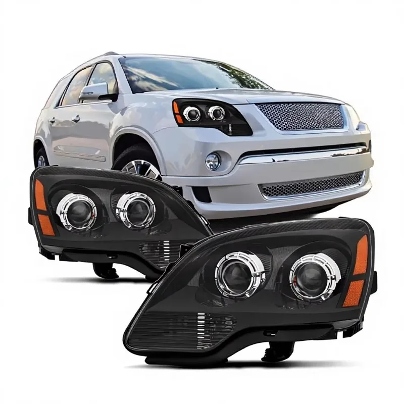 New for GMC Acadia 2007-2012  Black Amber Halogen Headlight Assembly 55W 12V