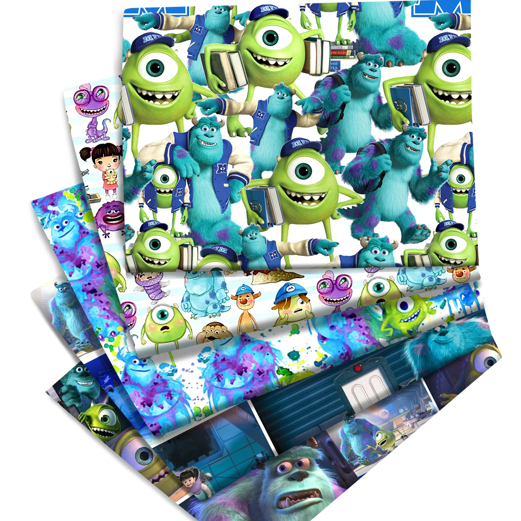 Disney MONSTER INC University Cotton Fabric Printed Cloth Sewing Quilting Patchwork Needlework DIY Handmade Material Accessories