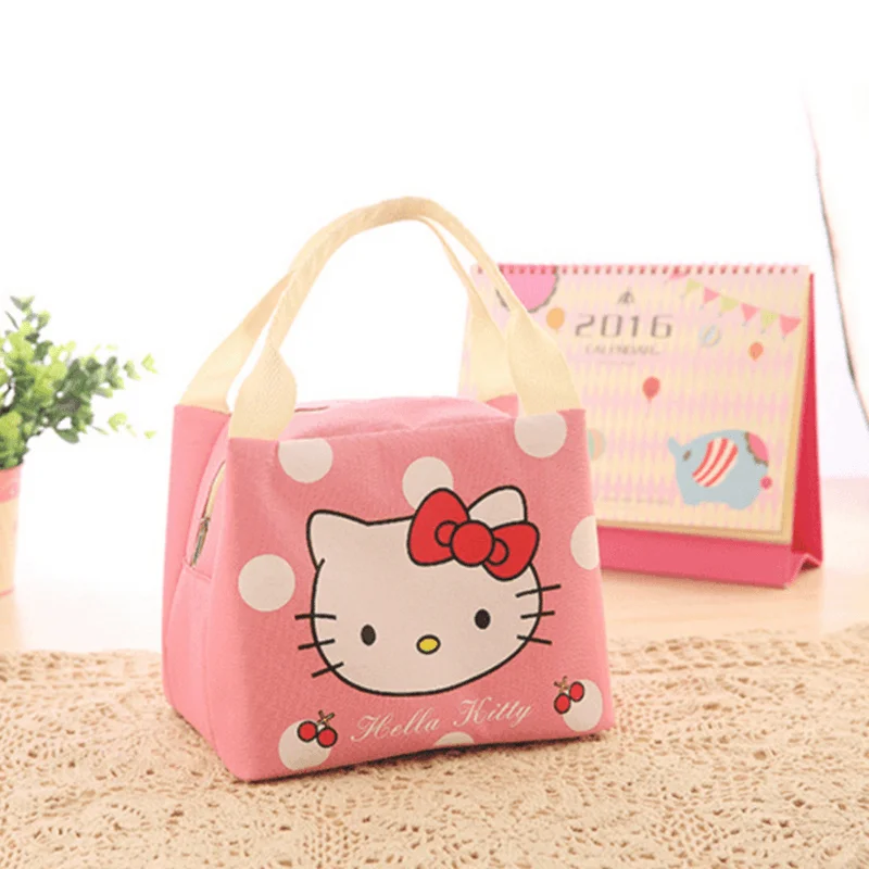 Sanrio Hello Kitty Student Insulated Lunch Box Handbag Cute Cartoon KT Cat Aluminum Foil Thickened Lunch Bag Fashion Kawaii Gift