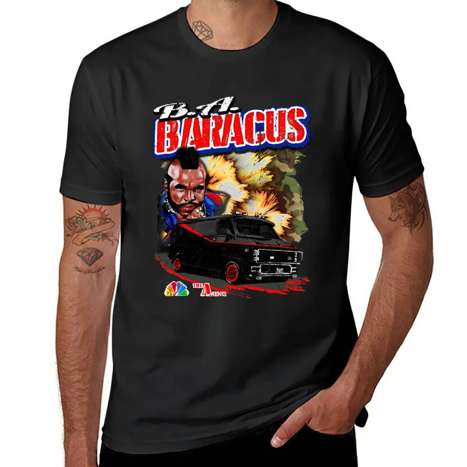 New B.A. Baracus T-Shirt anime clothes t-shirts man tops summer tops mens t shirts casual stylish