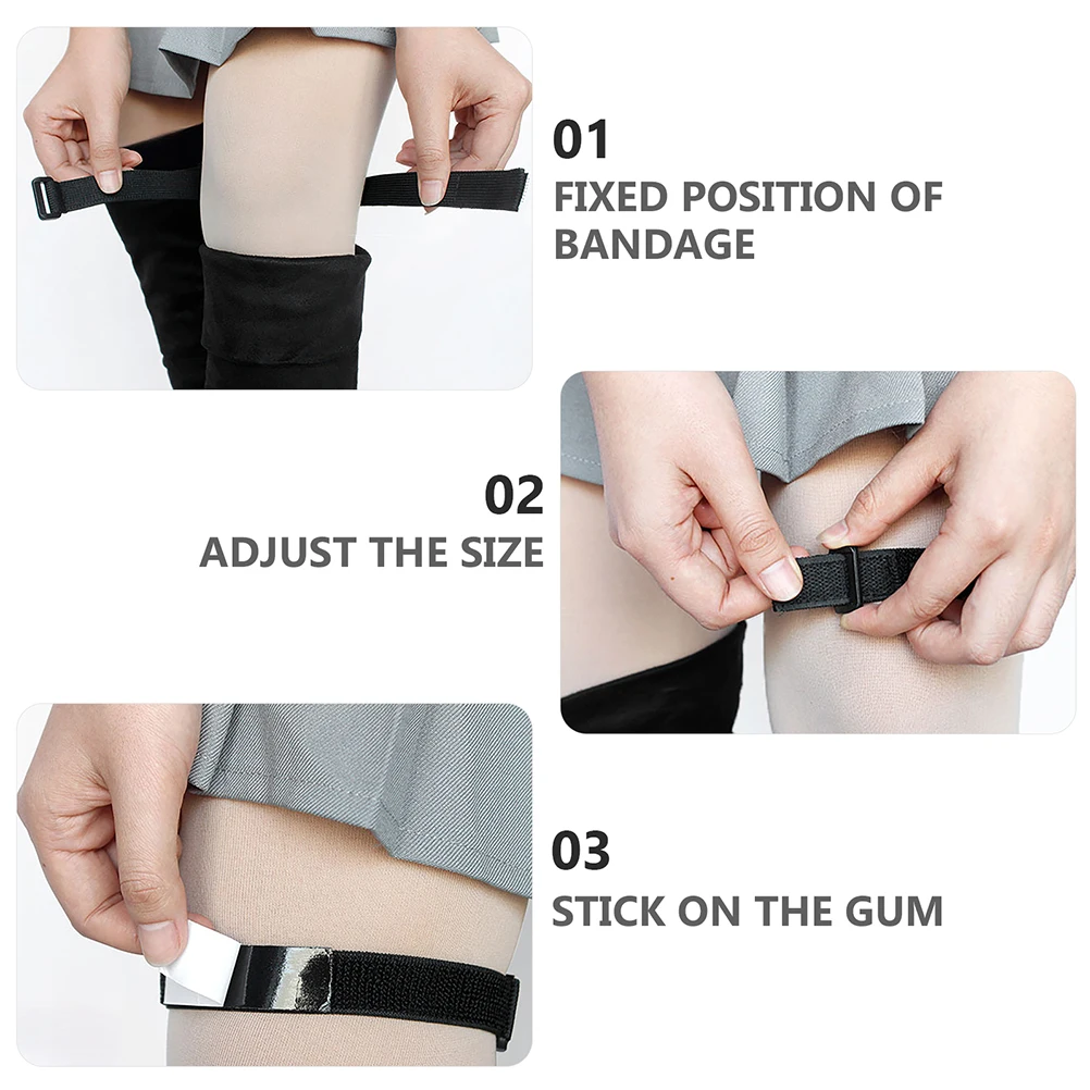 

2Sets Knee-High Boots Anti-Slip Fixed Straps Adjustable Elastic Boot Bras Boots Accessory Prevents Fall Invisible Anti-Exposure