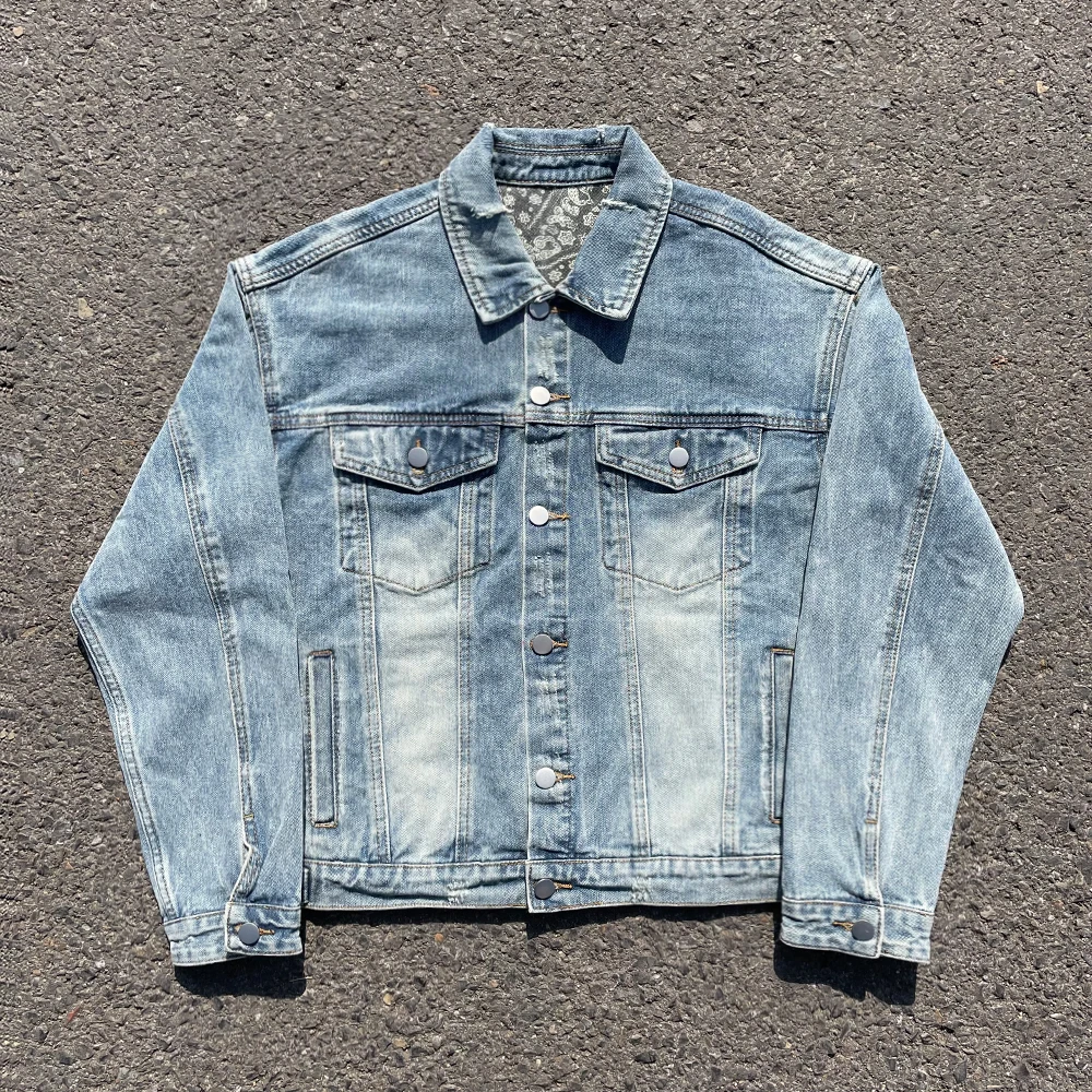 Wang Studio Vintage Washed American Style Loose Couple Denim Jacket Only for Heart's Delight Quality Fashionable Outerwear