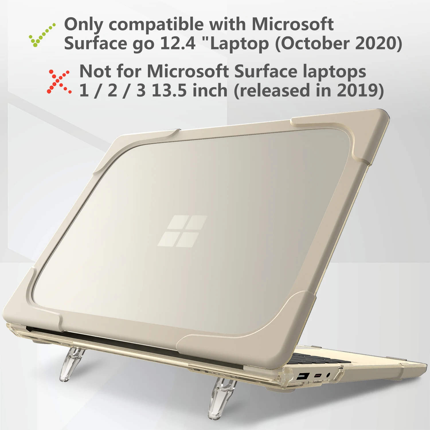 Shockproof Case for Microsoft Surface Laptop Go 1 2 2022 2020 Laptop Case for Model 1934 3710 with Laptop Stand