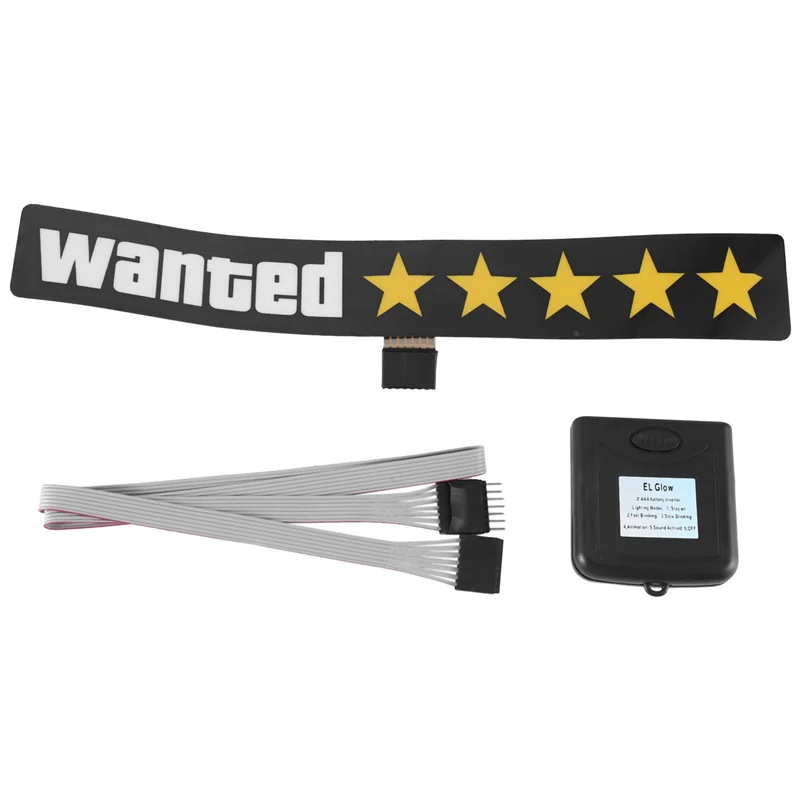 

Windshield Electric 5 Star Wanted Car LED Reflective Stickers Replacement Car Window Sticker Glow Panel Decoration Accessories