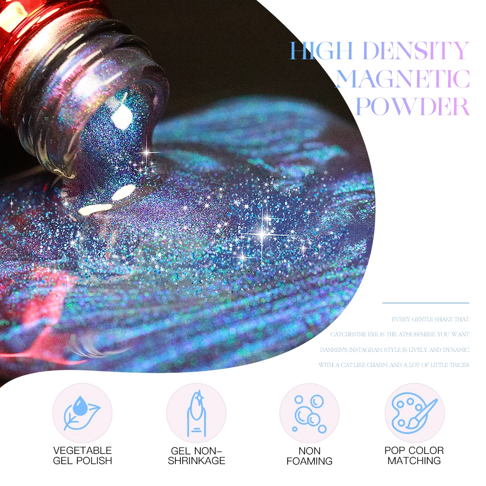 AS 15ML véritable Double lumière chat vernis Gel magnétique 12D paillettes scintillantes Semi Permanent tremper Nail Art vernis Gel besoin noir