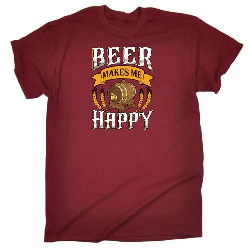

Мужская забавная футболка Beer Makes Me Happt Alcohol