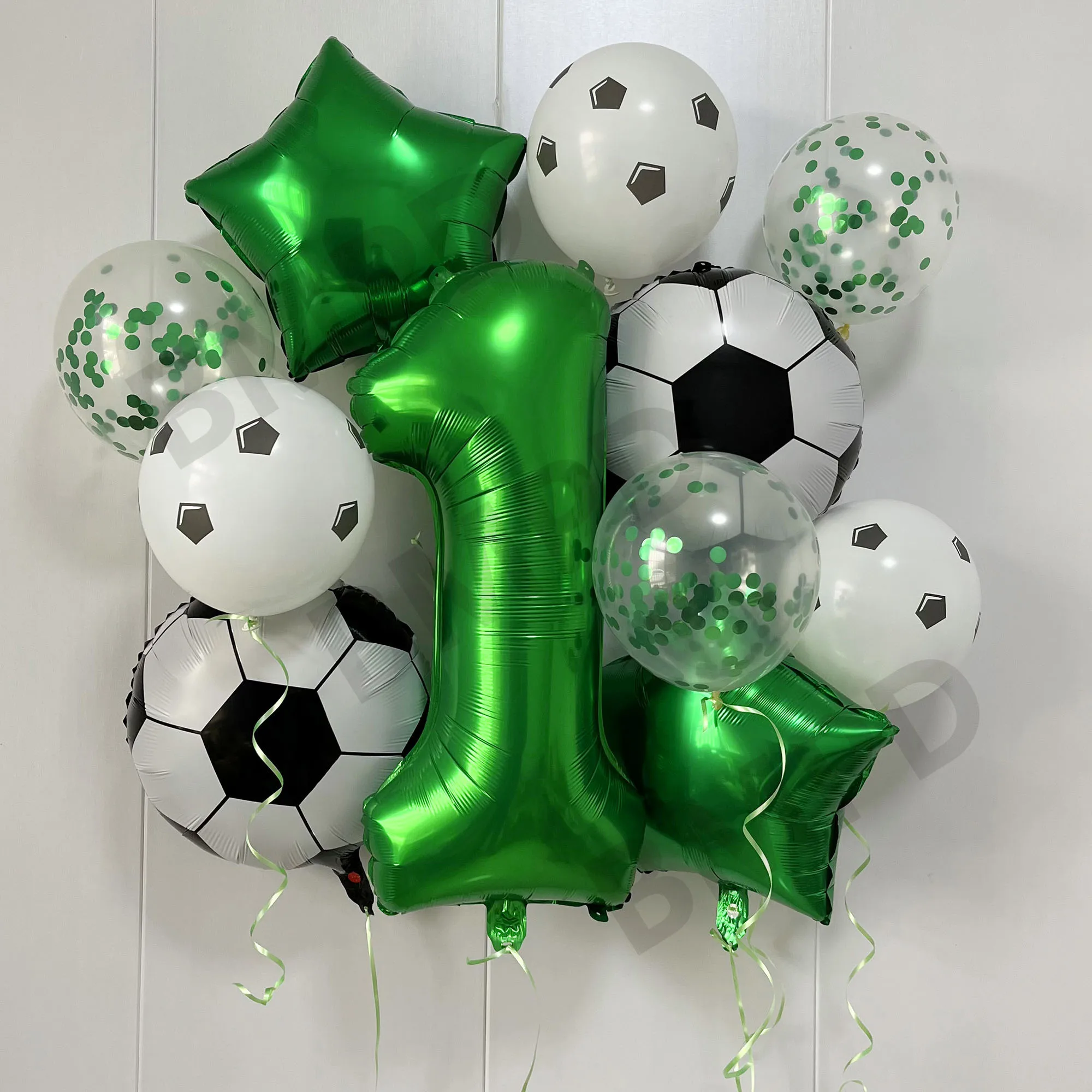 11Pcs Air Helium Foil Football decorazioni per feste di compleanno palloncini Kids Boy 32 pollici Green Blue Number Ball forniture per feste di