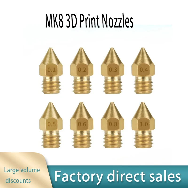 

MK8 Nozzles 3D Print Extruder Brass Nozzles for Ender 3 Ender 5 Anet A8 Makerbot Creality CR-10 3D Printer Accessories