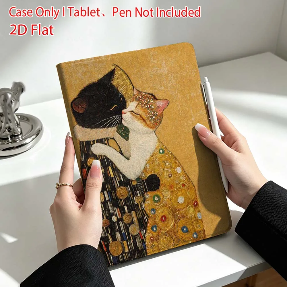 Cat art design pattern For Lenovo Xiaoxin Pad Pro Tab P12 P11 11 13 11.2 inch K11 Plus Pen Tray Tablet Case Soft
