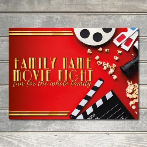 PERSONALISED Home Cinema Marquee Sign Gift Movie Custom Wall Decor Metal Plaque