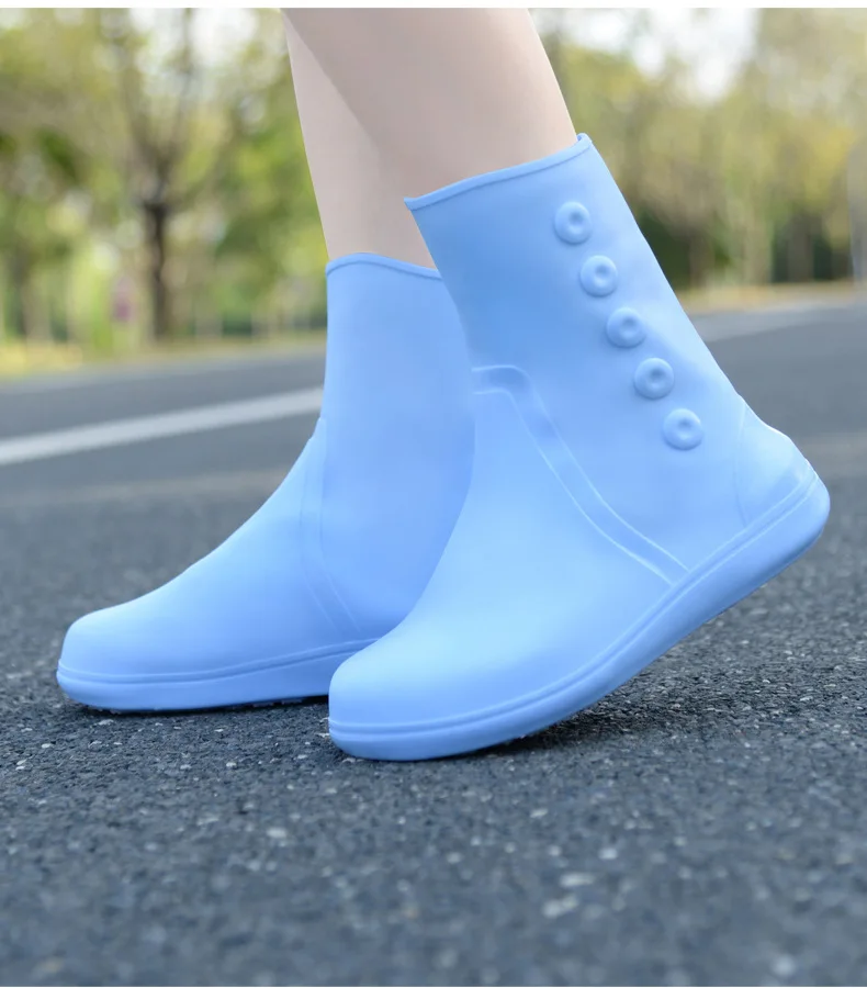 Highly Elasticity Shoe Covers Men and Women Wear-resistant Mid-calf Overshoes Female Snow Sand Rain prevention Shoes Covers