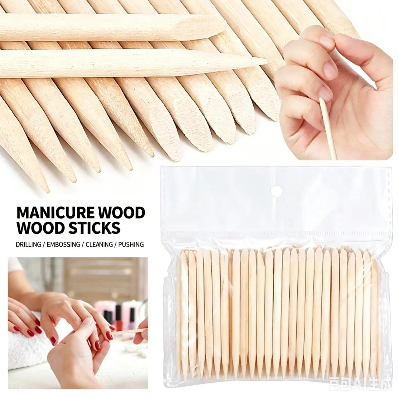 Nail Remover Short Orange Nail Polish for Wearing Embossed Dead Skin Stick Double Head Design