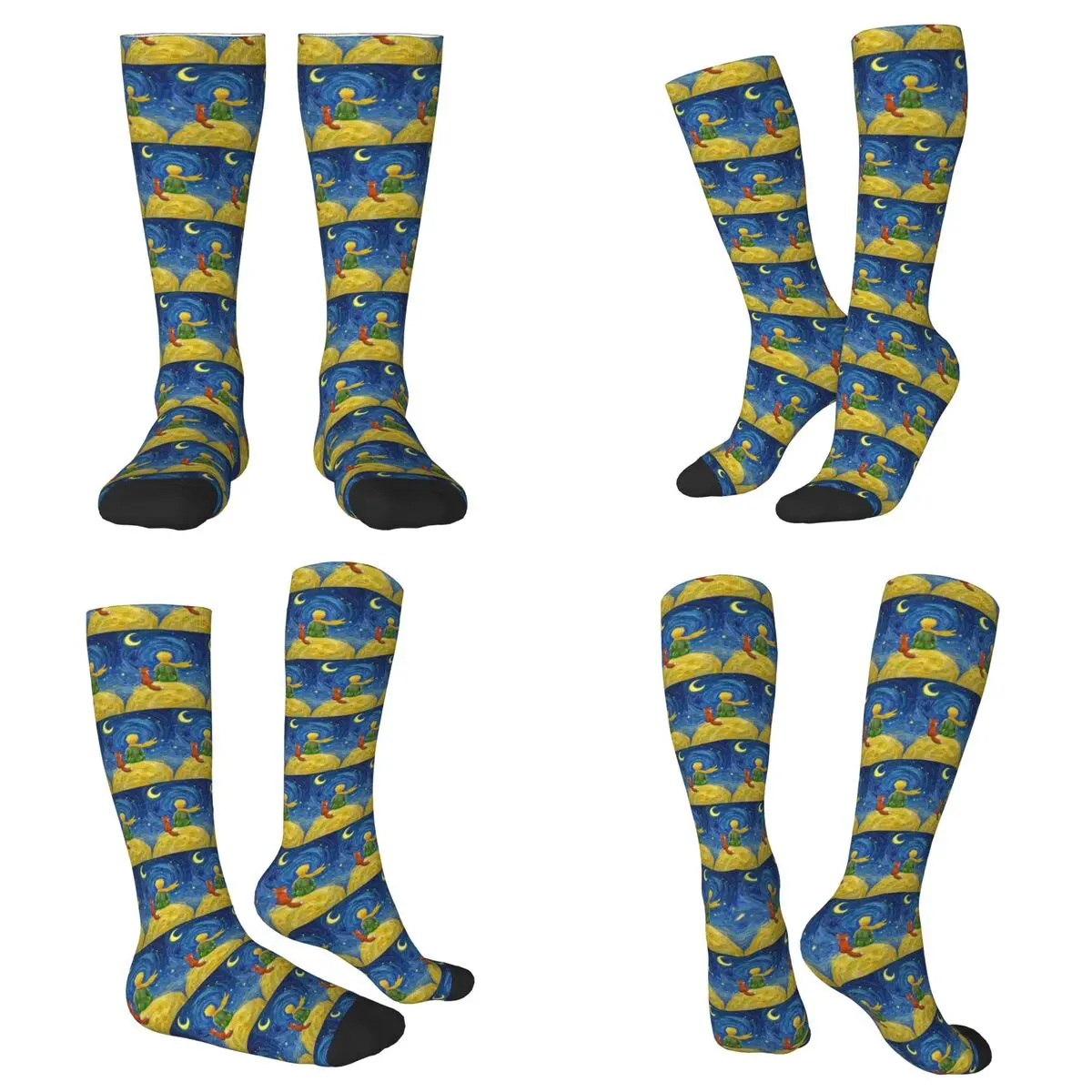 

All Seasons Anime Cartoon Little Prince Socks Harajuku Sport Middle Tube Socks Soft Hip Hop Stockings for Men Women