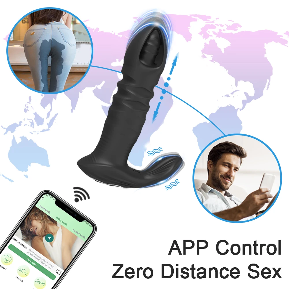 دسار شرجي تلسكوبي للرجال والنساء ، قابس هزاز للمؤخرة ، هزاز شرجي ، ألعاب جنسية عن بعد ، مدلك بروستاتا الحمار ، تطبيق