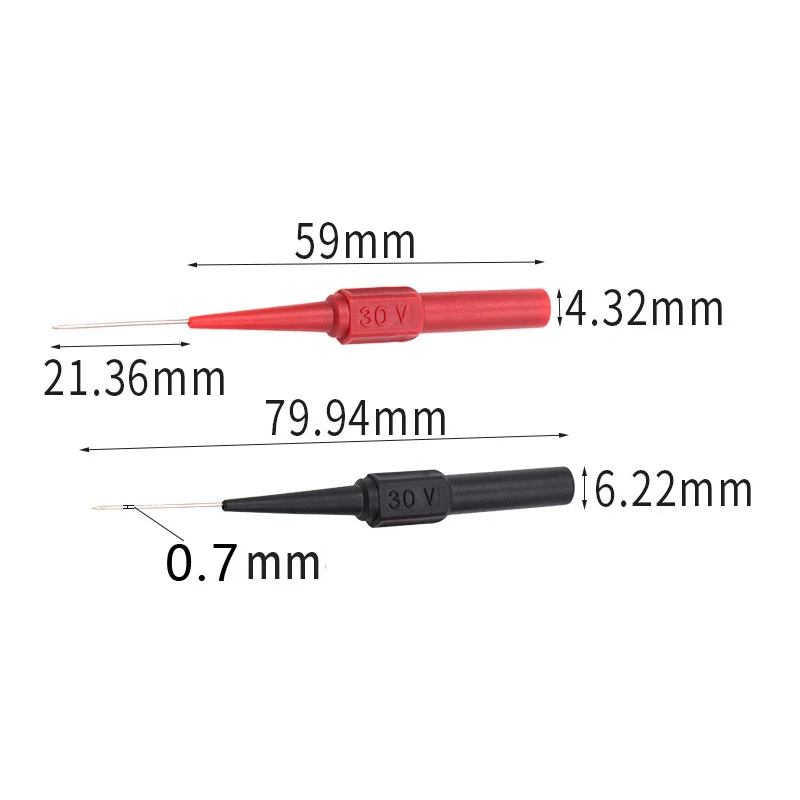 2Pcs Digital Multimeter Probe Measuring Device Clamp Copper Test Lead Digital Multimeter Test Equipment 1A/30V Test Probes Plug - view 5