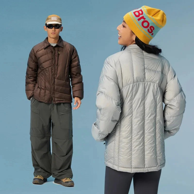 Men Women Winter Outdoor Lightweight Fashion Loose Casual Hiking Waterproof Track Duck Down Jacket Unisex Streetwear Warm Coat