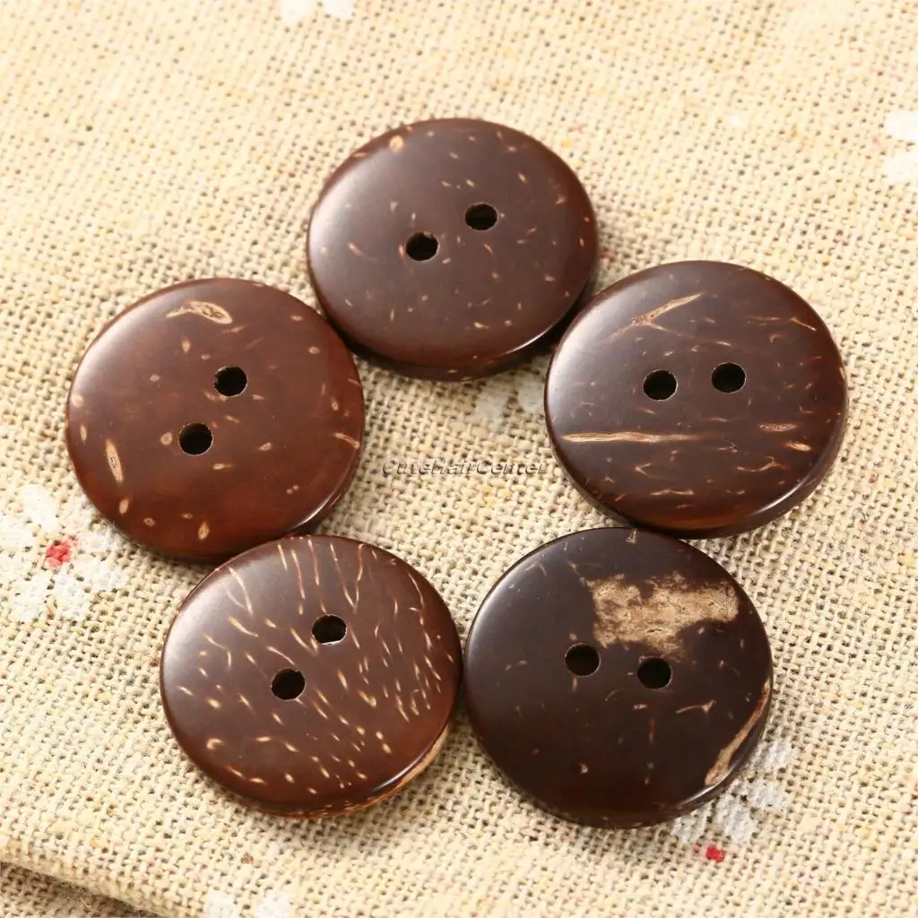 100Pcs Coconut Shell Buttons 2 Holes Sewing Scrapbooking Knopf Buton 15mm/20mm Vintage Decor Clothing Supply Natural Pattern