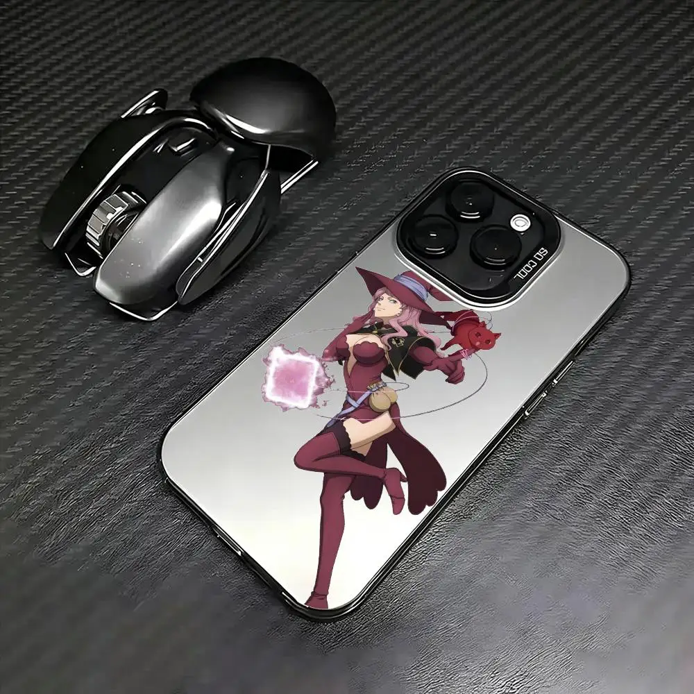 

B-Black Clover Phone Case For iPhone 17/16/15/14/13/12/11 Pro Max Luxury Silver TPU Case Shockproof Anti-Scratch