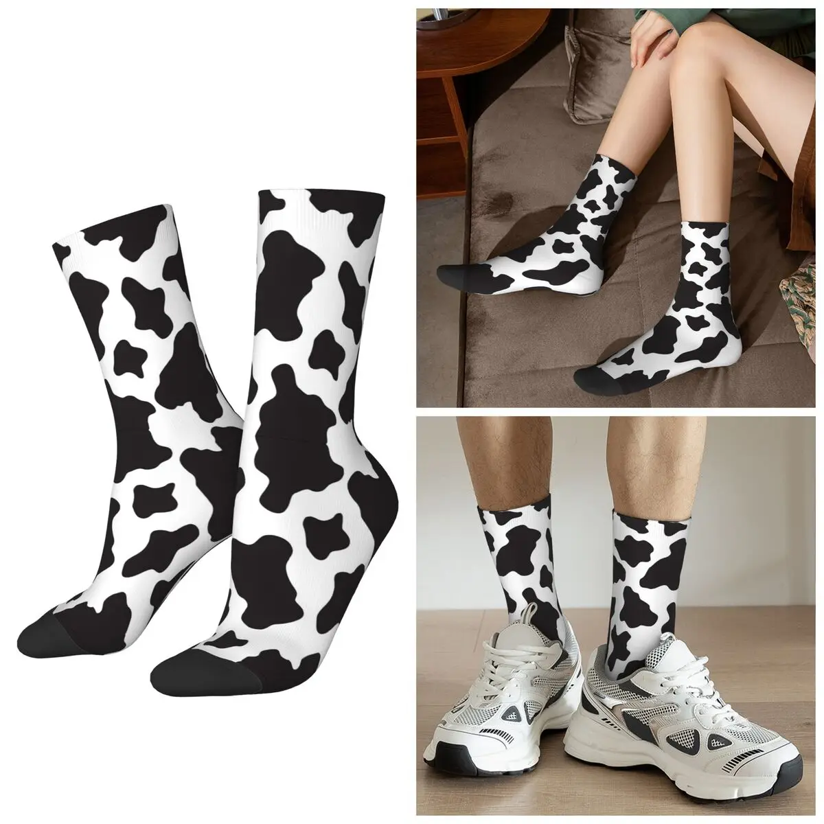 

Всесезонные ковбойские носки с принтом коровы и животных, спортивные носки средней длины, модные чулки для мужчин и женщин, рождественские подарки