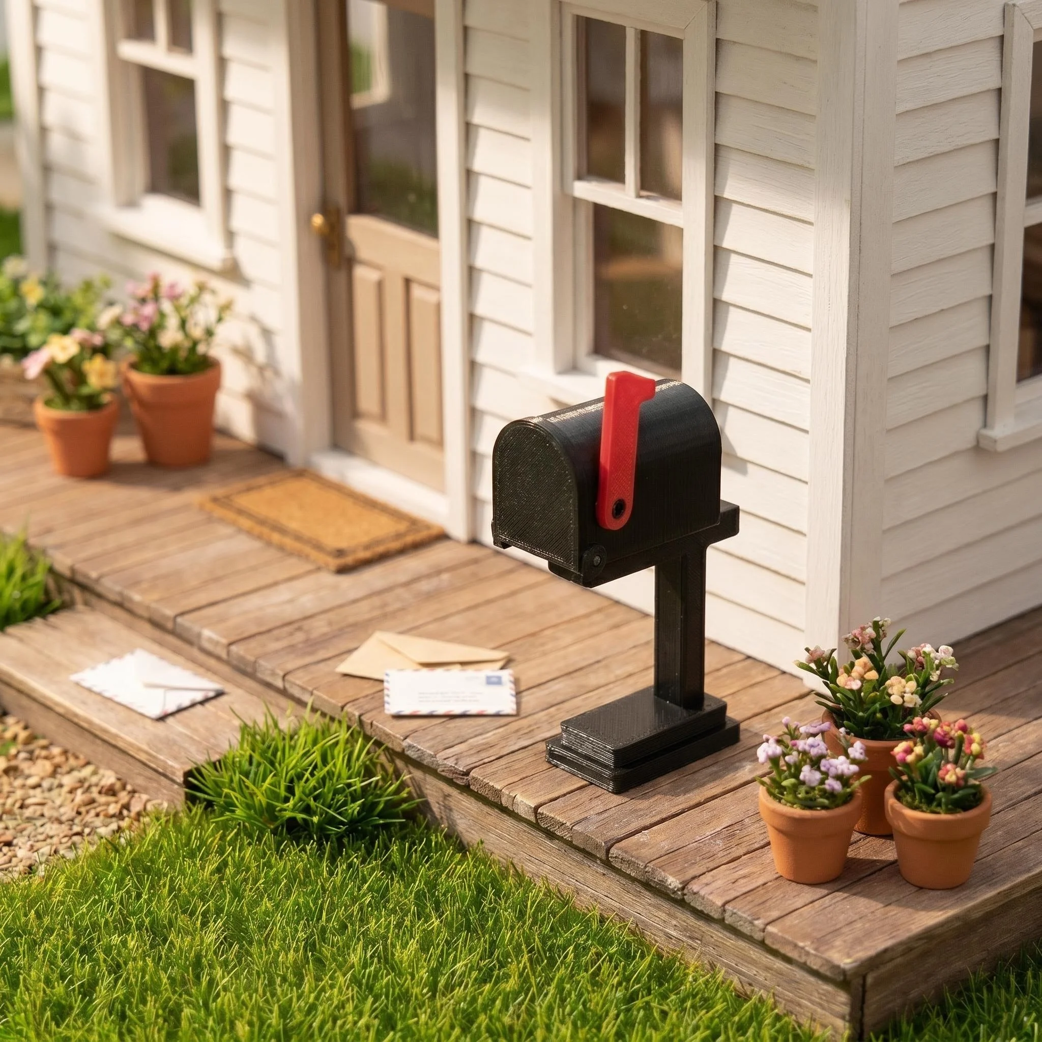1:12 Miniature Mailbox Model. Suitable for Various Mini Sandbox Building Scenes, Dollhouse Mini Mailbox Decorations, Soldier Scenes, DIY Photography Props