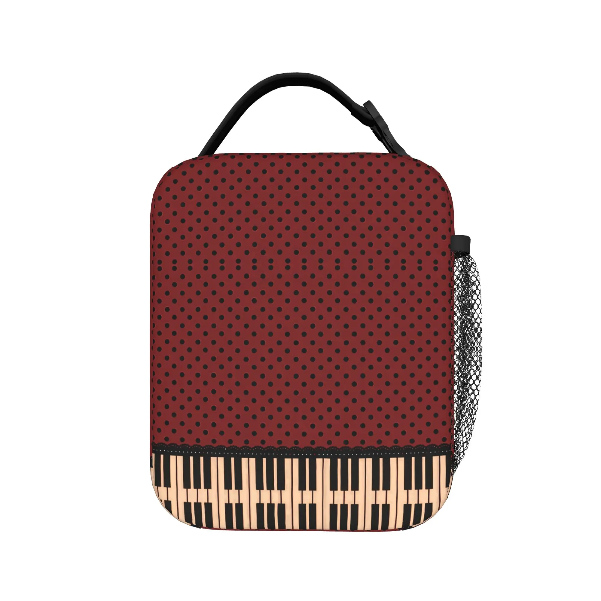 Personalized Piano Mochilas Mujer Polka Dot Print Lunch Bag For Child Custom Lunch Box Cooler Bag Waterproof Tote Food Bags