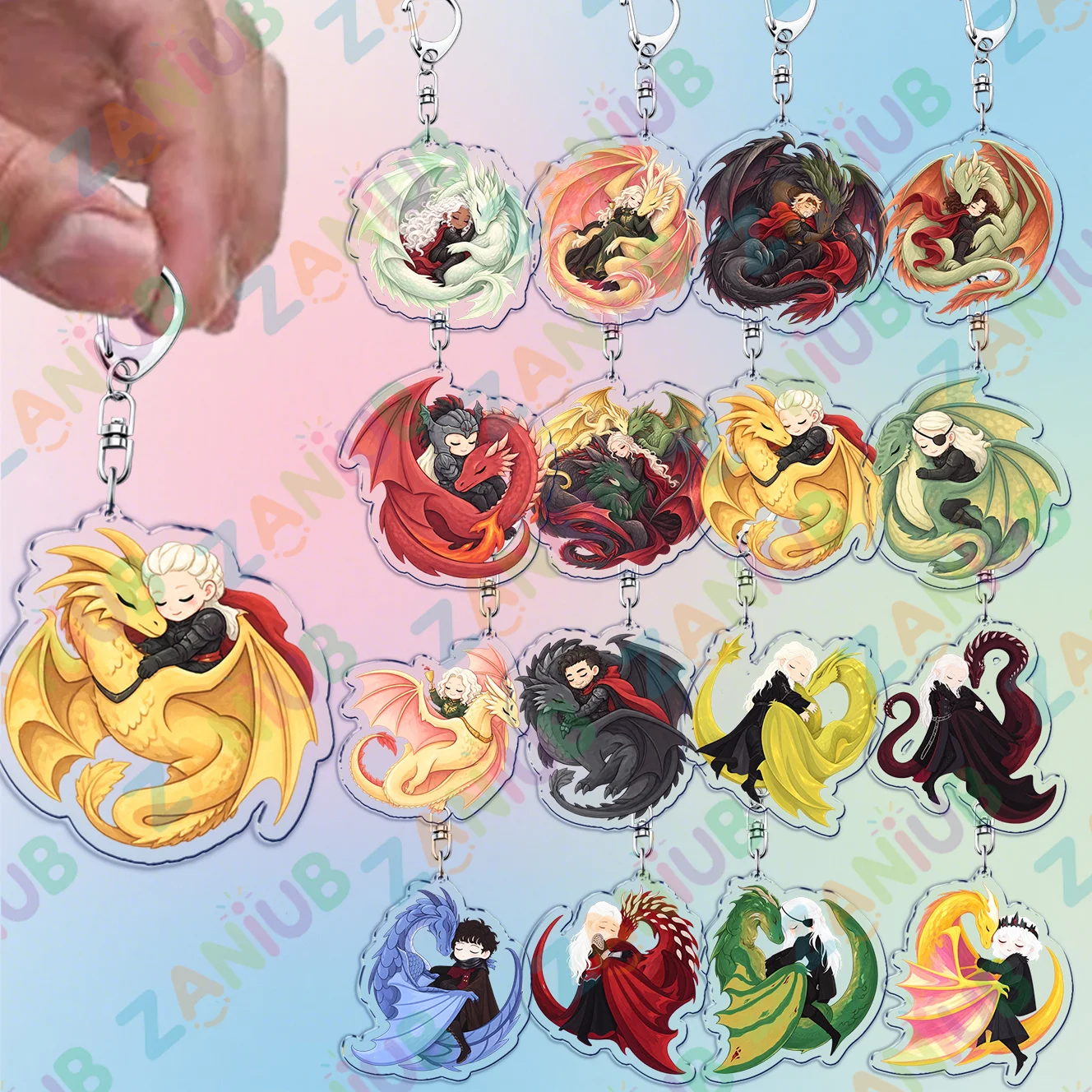 Magic Dragon Keychains for Accessories Targaryen Rhaenyra Fourth Wing Purse Bag Bag Charm Fantasy Keyring Jewelry Fans Gifts