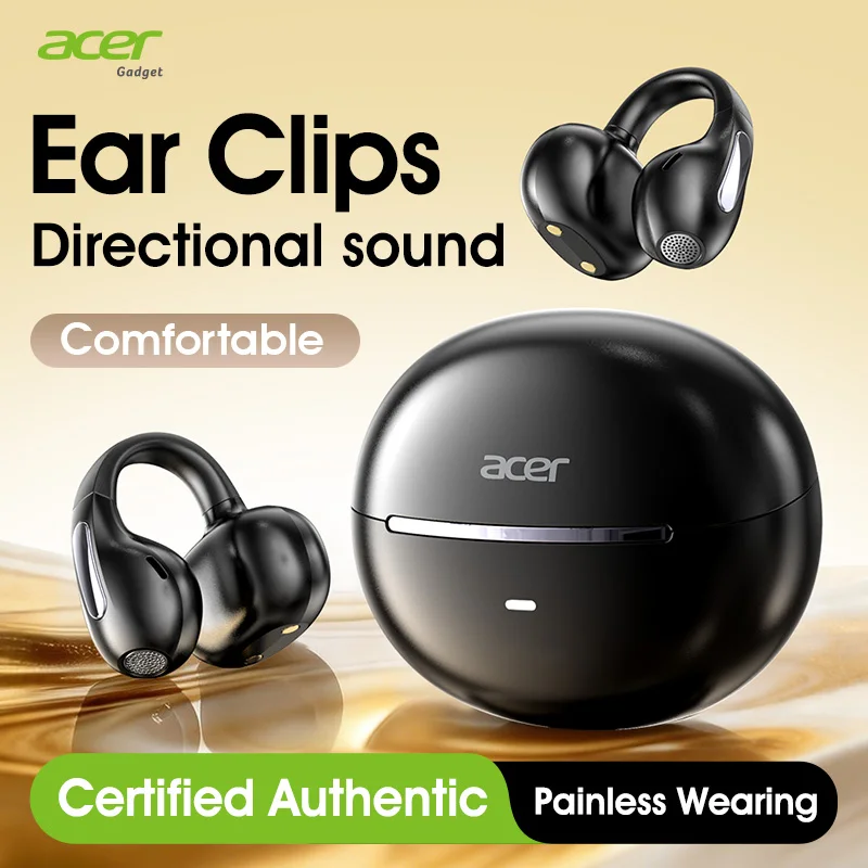 Acer Ohr567 Wireless Bluetooth Earphones, Clip-On Style, Comfortable to Wear, Wireless 5.4 Chip, Immersive Sound Quality, 300Mah Charging Case, Long Battery Life, Suitable for Sports and Study Use