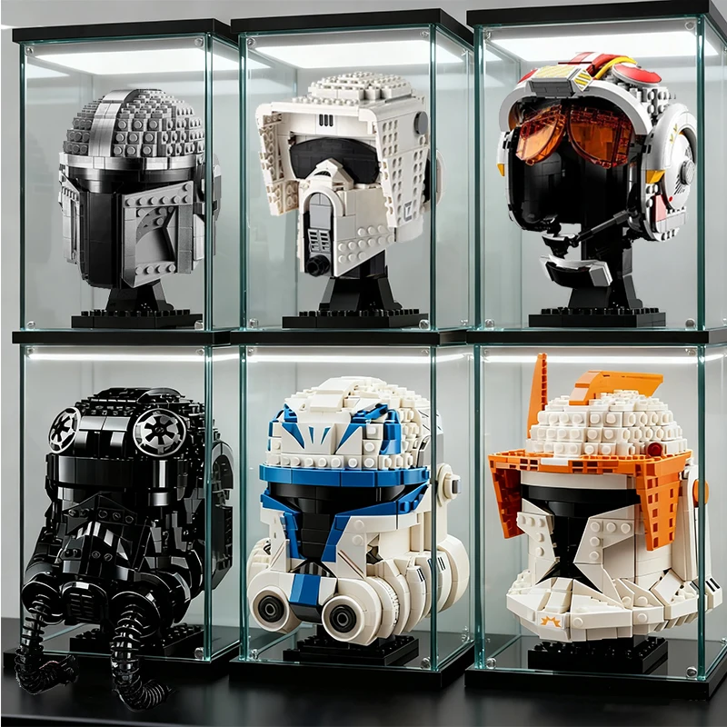 

Space Wars Helmet Building Blocks Captain Rex Scout Trooper Luke Skywalker Fighter Helmet Clone Commander Cody Helmet Model Toys