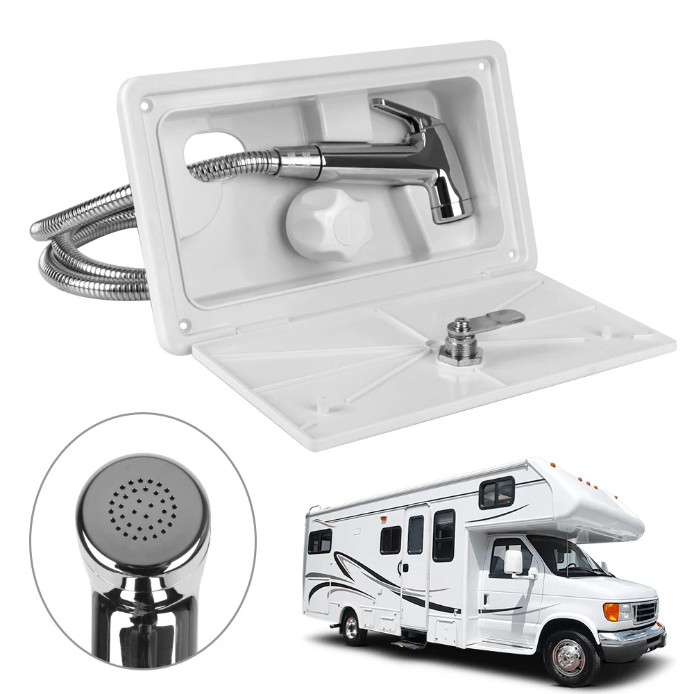 RV External Exterior Shower with Lock RV Shower Box Kit for Boat Marine Camper Motorhome Caravan Camper Accessories