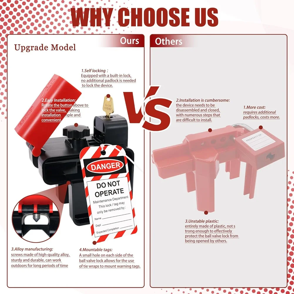 

Устройство блокировки шарового крана A23E с регулировкой – для клапанов и труб диаметром 1/4''-2-1/2'' – всепогодный уличный водопроводный кран для промышленного использования