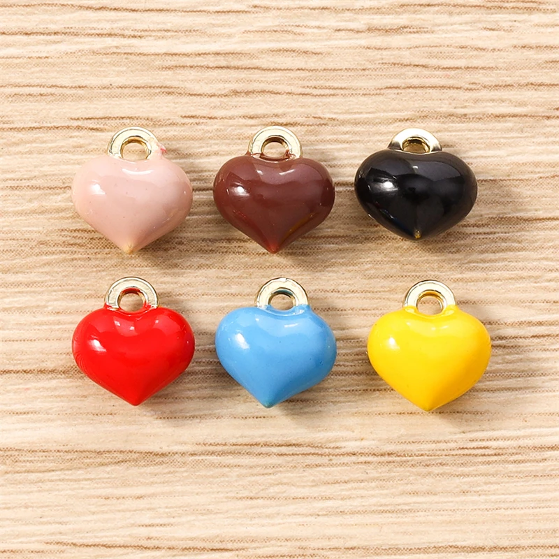 5 Stück bunte Emaille-Anhänger in Form von Herzen und Sternen für die Schmuckherstellung, geeignet für Ohrringe, Halsketten, Armbänder und DIY-Bastelzubehör. – Detail 10