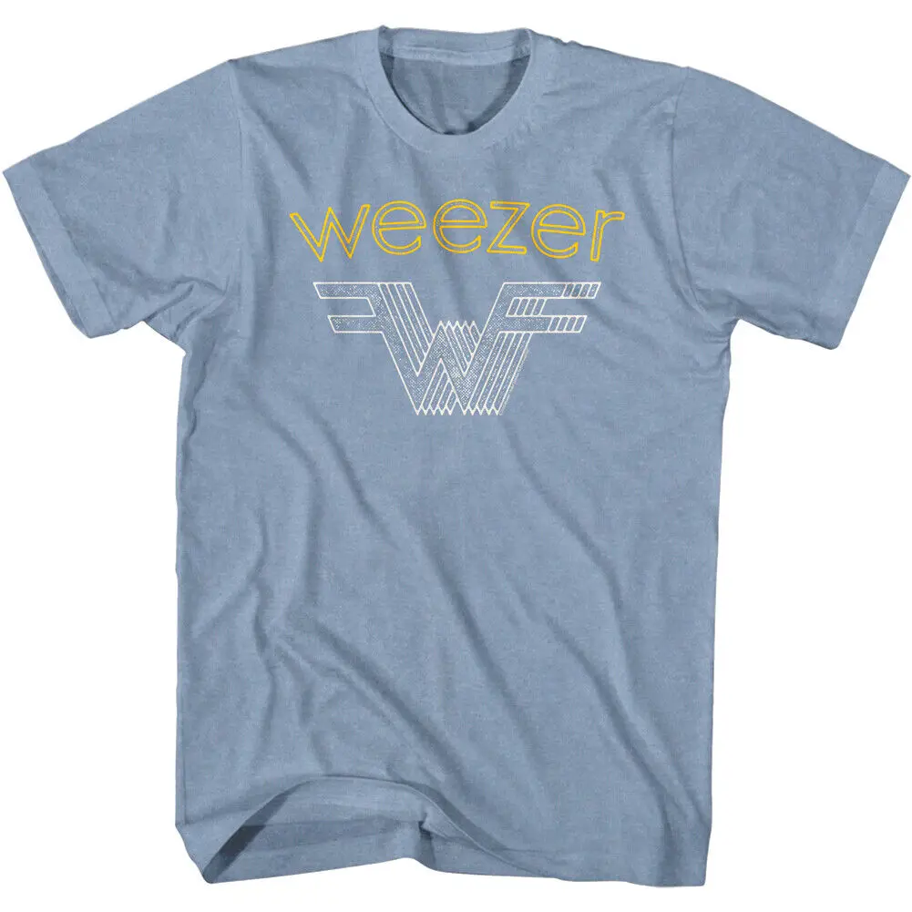 Weezer 3D Logo Blue Album Men'S T Shirt Pinkerton Alternative Rock Band Power