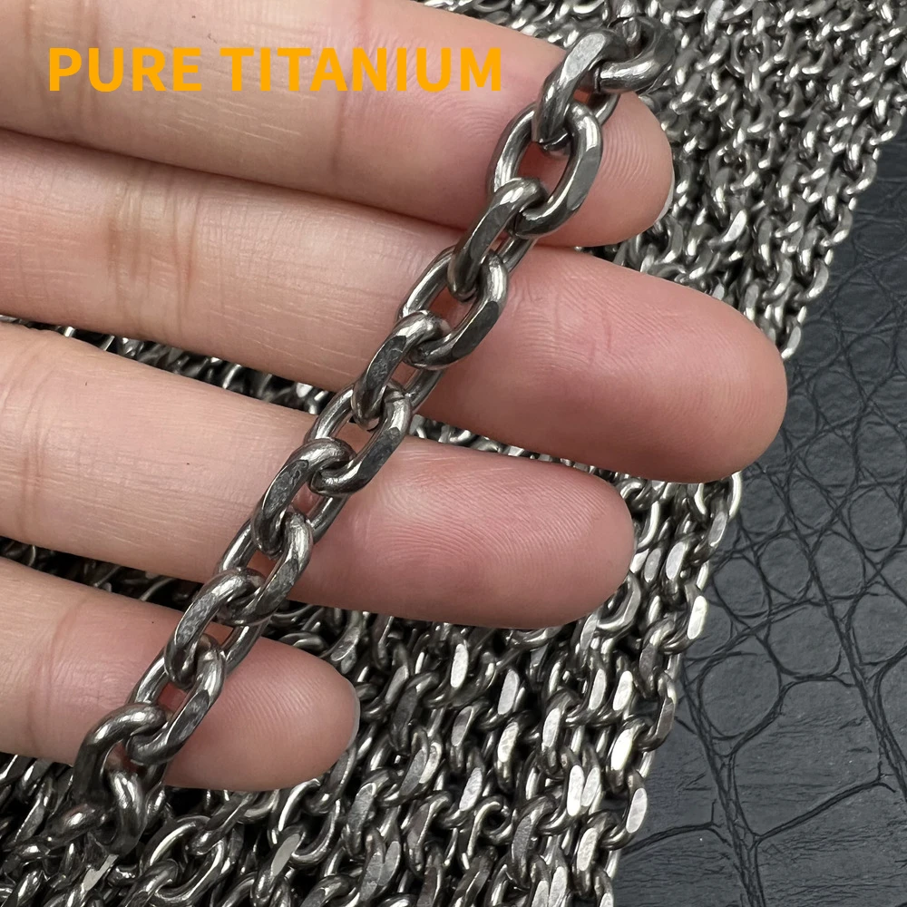 Wholesale 7mm Width TA1 Pure Titanium Oval Chain for Men Women DIY Anti-allergy Skin Friendly Health Necklaces Bracelets Jewelry