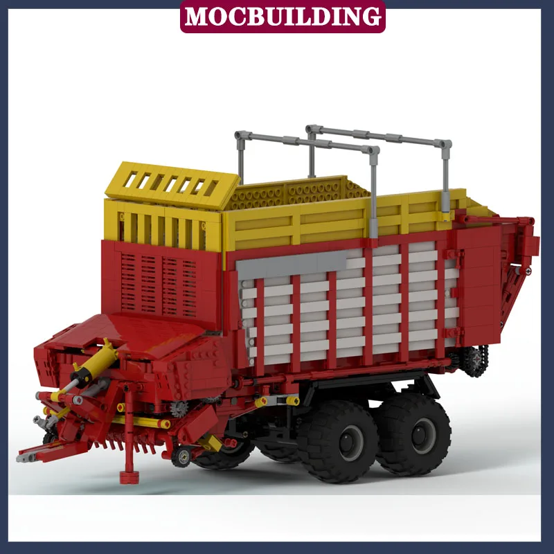 MOC City Technology Loading Truck 1:17 Silage and Harvest Transport Wagon Model Building Block Assembly Collection Toy Gifts