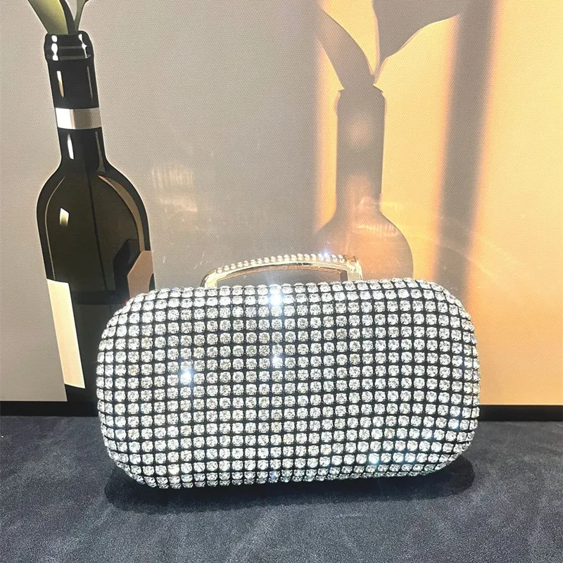 

Вечерний клатч с блестящими кристаллами, 2022, роскошные сумки через плечо со стразами для свадебной вечеринки, банкета и бриллиантов, женские сумки через плечо с цепочкой