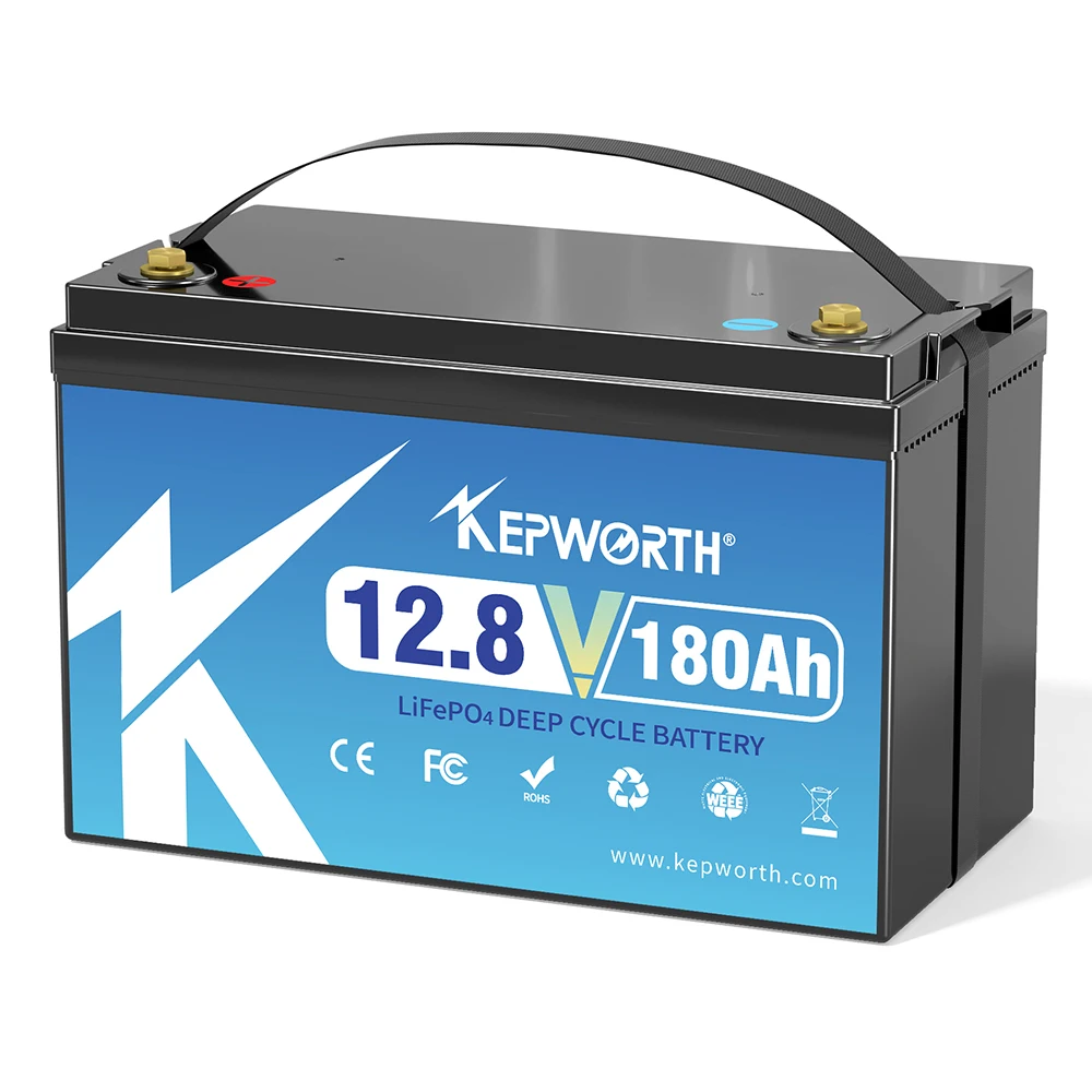 12V 180Ah LiFePO4 Deep Cycle Battery Grade a Lithium Iron Phosphate for Boat RV Solar Trolling Motor - Rechargeable Energy