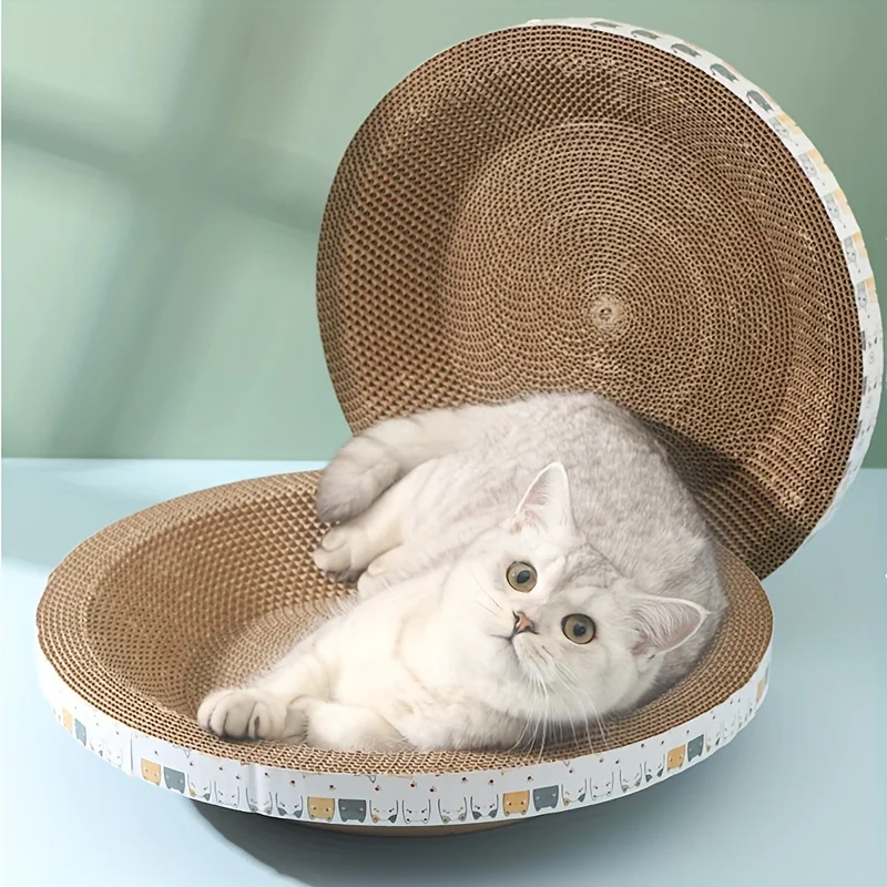 Corrugated round cat scratching board resistant cat toy cat supplies bowl-shaped cat claw board