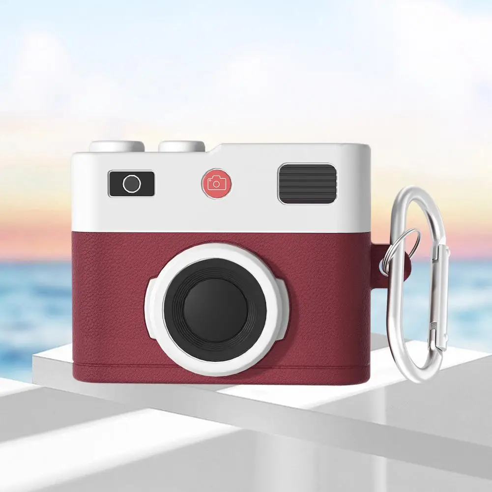 Robuste Kopfhörer-Abdeckung, Retro-3D-Kamera, Silikon-Haut-Abdeckung für Airpods 4, stoßfeste Schutzhülle mit Impact für Ultimate