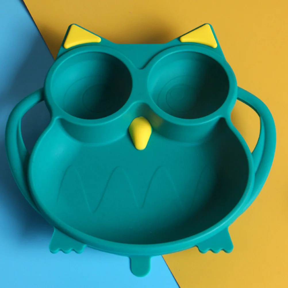 

1 шт., детская силиконовая обеденная тарелка, зеленая присоска для малышей, пищевая силиконовая детская разделенная тарелка с героями мультфильмов, детское кормление