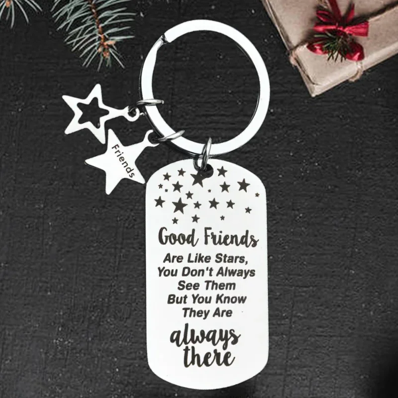 

Cute Friendship Gifts Keychain Pendant BFF Best Friend Birthday Christmas Gift Key Chains Keyrings Good Friends Are Like Stars