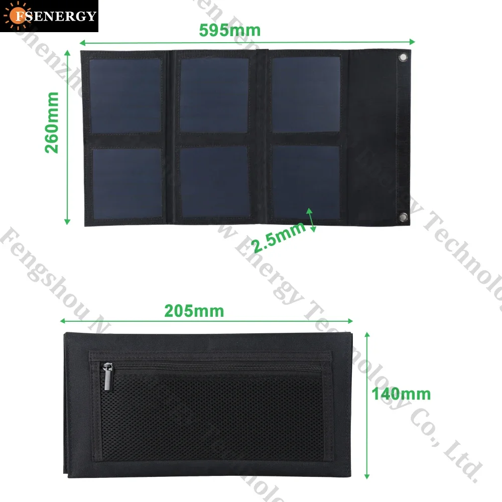 High Quality Solar Panel 21W Solar Panel Charger Bag for Sunpower chip Dual USB Portable Solar Panels For Camping Sailing use