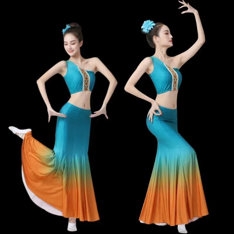 Stroje do tańca pawia Dai, tradycyjne ludowe stroje chińskich mniejszości etnicznych, strój na festiwal tańca pawia, występ sceniczny Hmong