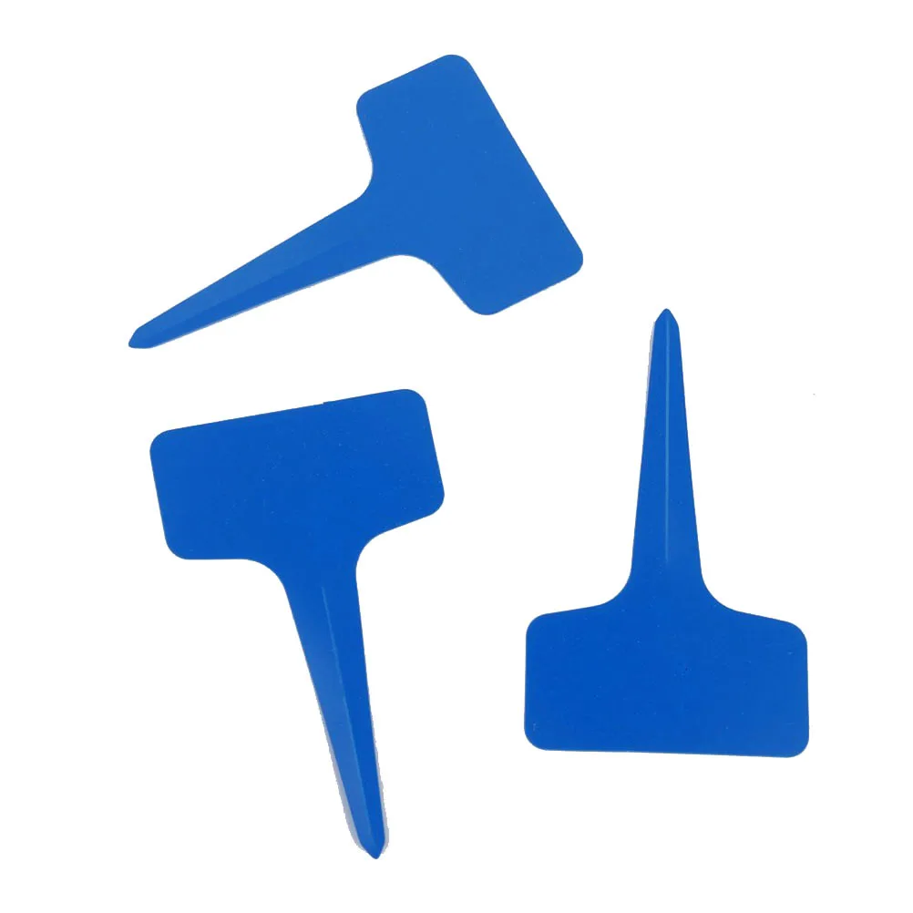 

100Pcs Garden Labels Plastic Plant Tags T-Shaped 6x10cm Blue Weatherproof Rustproof Long-Lasting for Greenhouse Humidity Dome