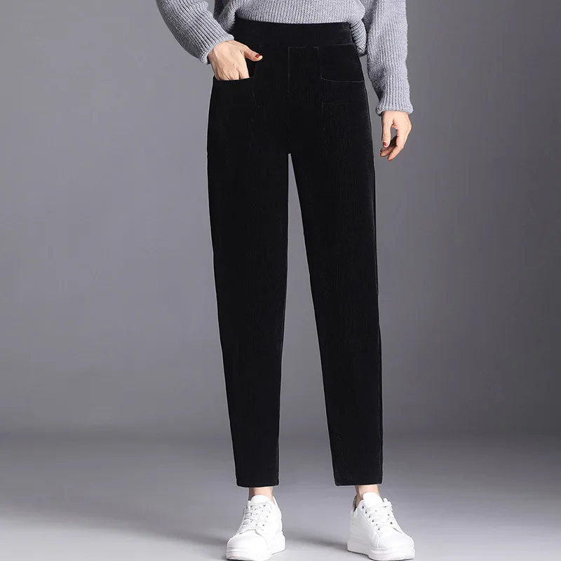 Velvet pants for autumn and winter, new women's loose wide leg pants with a hanging feeling, high waisted casual pants