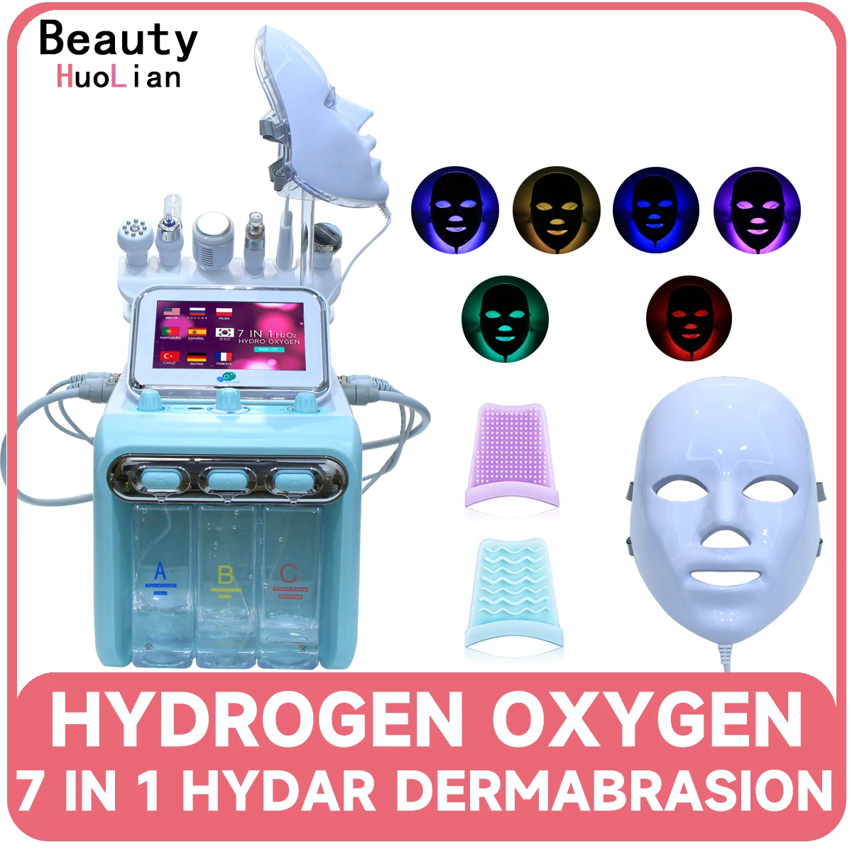 New 7 in 1 RF Facial Deep Cleaning Machine Professional Oxygen Jet Peel Hydroponic Dermabrasion Deep Cleansing Skin Care Beauty