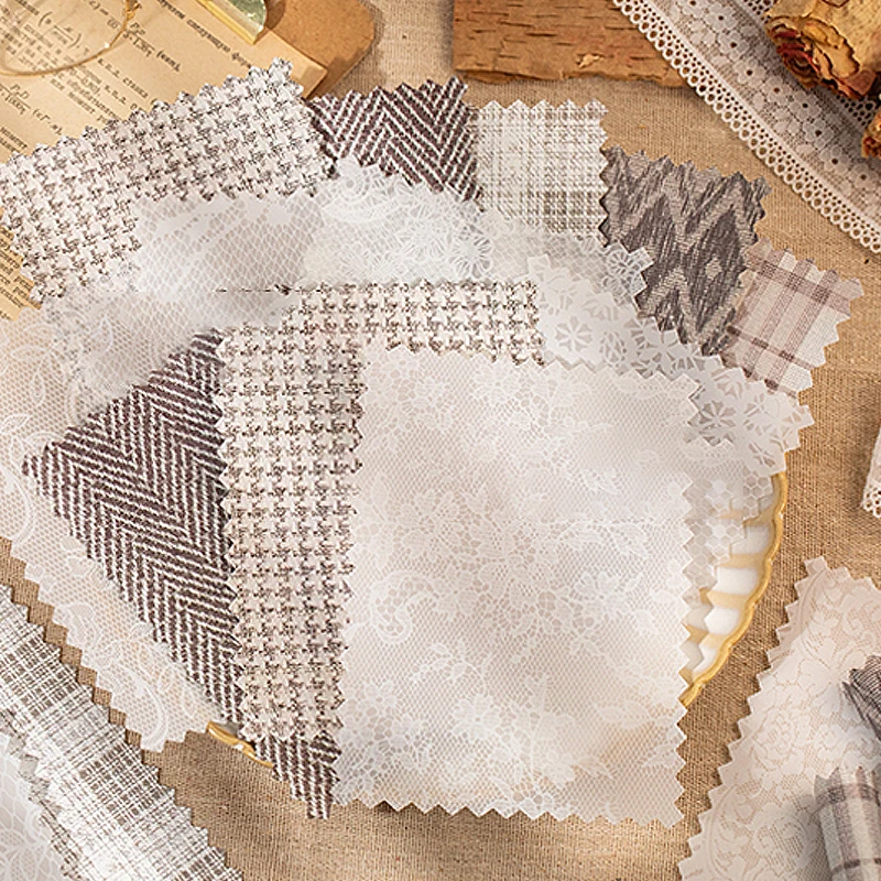Mr.Paper 20Pcs/Pack Weave Dream Echo Series Card Stock Material Paper Vintage Plaid & Lace for Journal Scrapbook DIY Background view 3